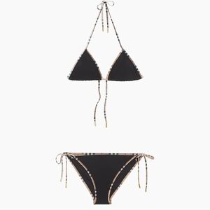 Black Triangle Burberry Bikini Set